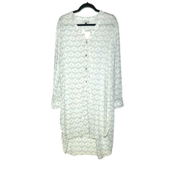 NWT J. Valdi Barcelona Button Front Long-Sleeved Midi Shirt Dress Swim Coverup M - Picture 5 of 13